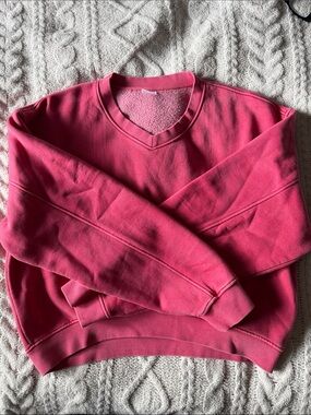 Tik Tok Hatant Pink V-Neck Cozy Sweatshirt L faiable